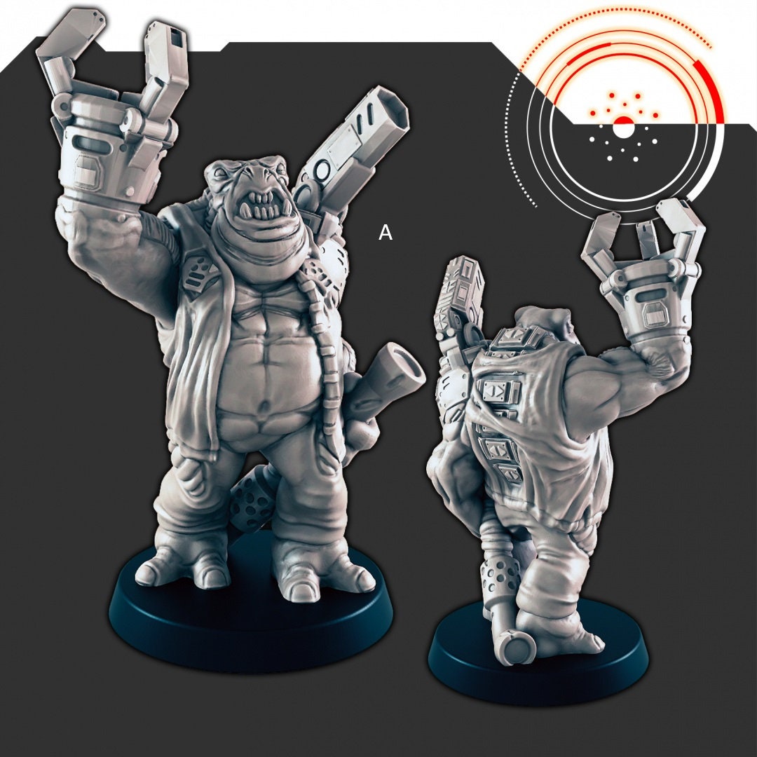 Sci-Fi Crew #1 mini set - EC3D | Legion | Cyberpunk | Starfinder | Scifi | Futuristic | Cybernetic | Alien | Human | Male | Spaceship