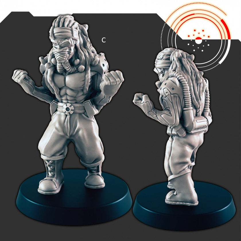 Sci-Fi Crew #1 mini set - EC3D | Legion | Cyberpunk | Starfinder | Scifi | Futuristic | Cybernetic | Alien | Human | Male | Spaceship