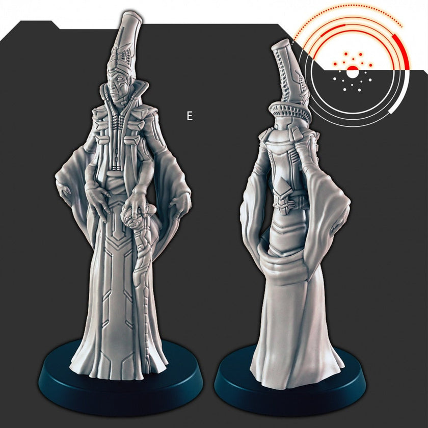 Sci-Fi Galactic Council mini set - EC3D | Legion | Cyberpunk | Starfinder | Scifi | Alien | Futuristic | Cybernetic | Human | Male | Female