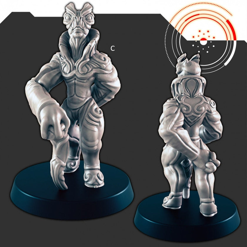 Sci-Fi Galactic Council mini set - EC3D | Legion | Cyberpunk | Starfinder | Scifi | Alien | Futuristic | Cybernetic | Human | Male | Female