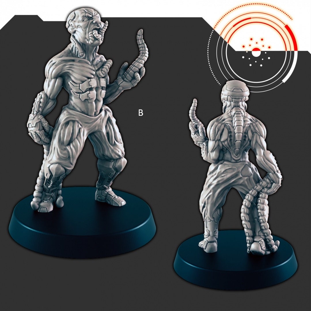 Sci-Fi Alien Hive mini set - EC3D | Legion | Cyberpunk | Starfinder | Scifi | Futuristic | Cybernetic | Alien Hive | Male | Female |Infected
