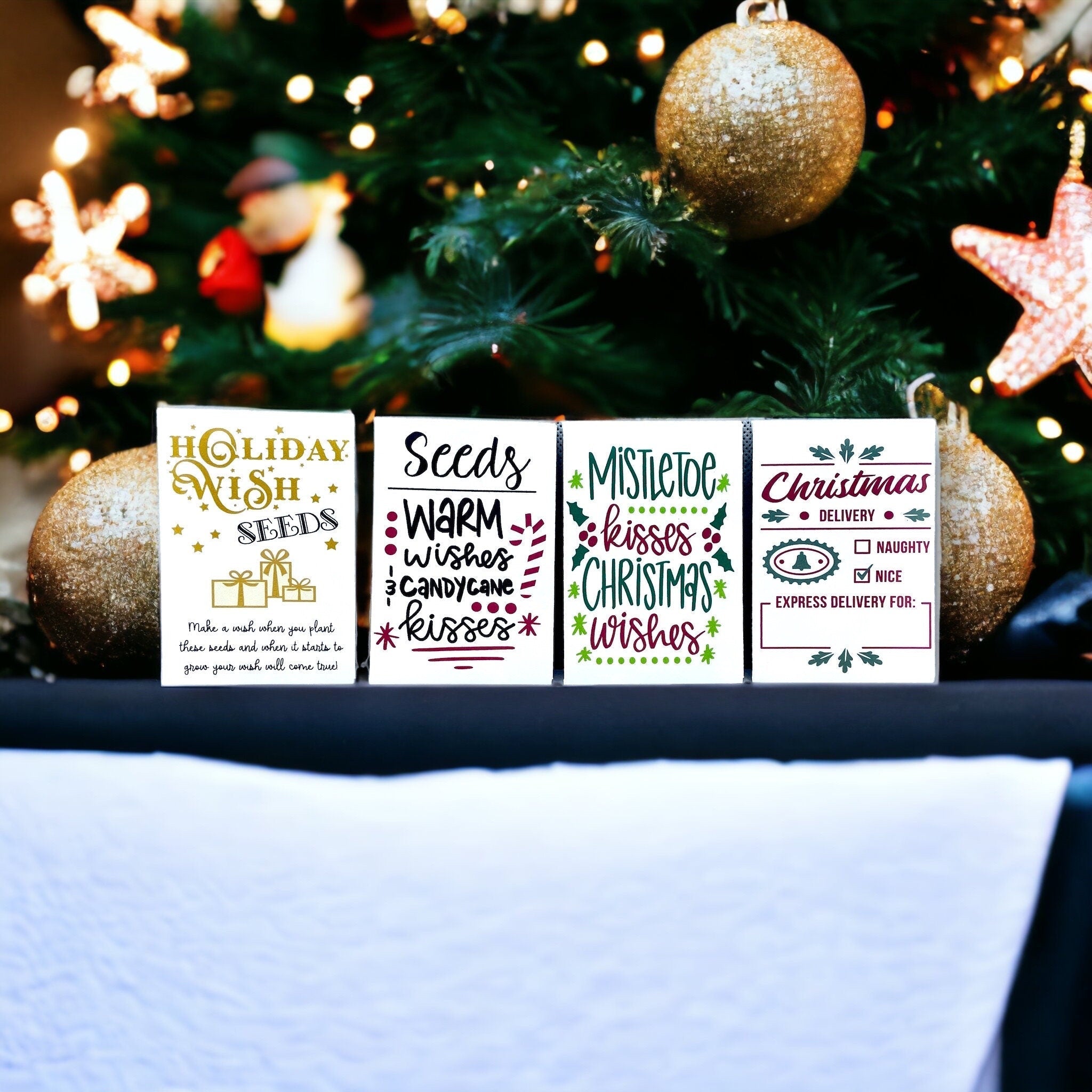 Seed Packages - Christmas - Wish Seeds - Ornament or Gift Tag - Includes 10 Packs of seeds
