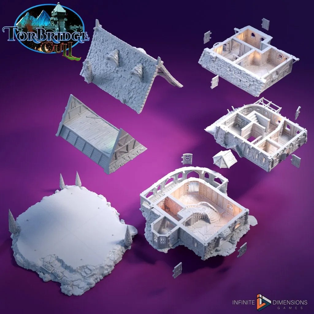 The Widow's Manor Model Building set - Dnd, Wargaming, Model Train | Village | House | Medieval | Fantasy | D&D | 28mm | 32mm | Pathfinder