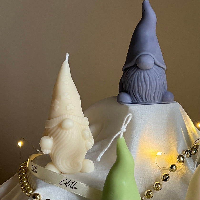 Handmade Christmas Gnome Soy Candle: Festive Holiday Decor