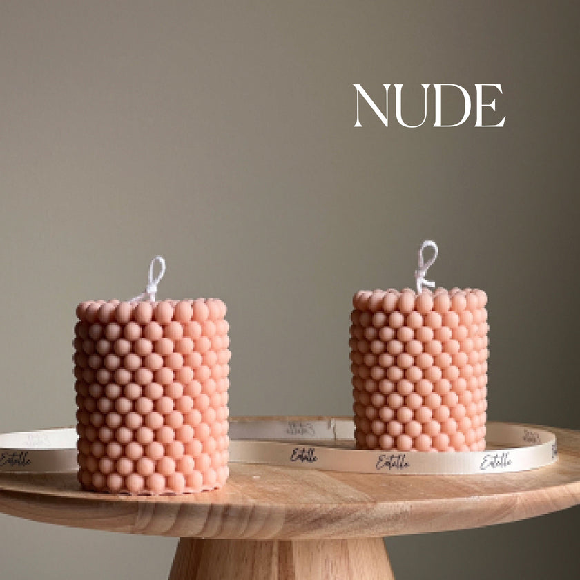 Bubble Soy Wax Pillar Candle: Geometric Home Decor