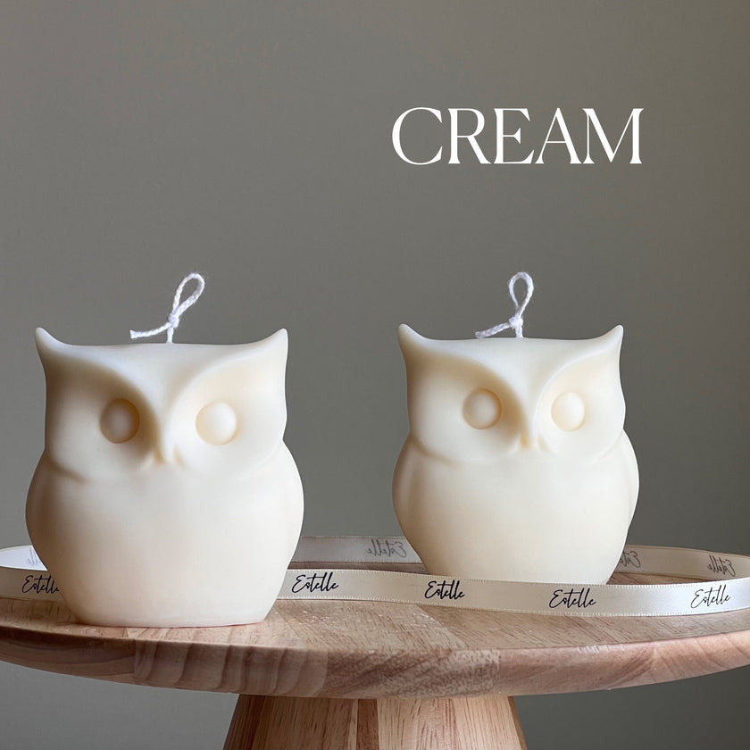 Sculptural Owl Candle | Vegan Soy Wax, Autumn Home Decor