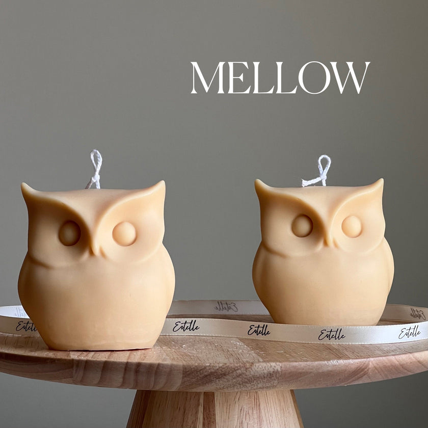 Sculptural Owl Candle | Vegan Soy Wax, Autumn Home Decor
