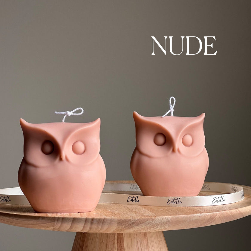 Sculptural Owl Candle | Vegan Soy Wax, Autumn Home Decor