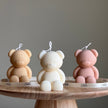 Small Teddy Bear Candle: Sculptural Soy Wax, Custom Scent