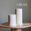 Soy Wax Ribbed Pillar Candle Set | Unscented, Decorative