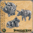Donkey, Pak Yak, Oxen mini set for DnD - EC3D, Townsfolk | Everyday Folk | Animal | Beast | Pet | Mount | 28mm 32mm | Pathfinder | Fantasy