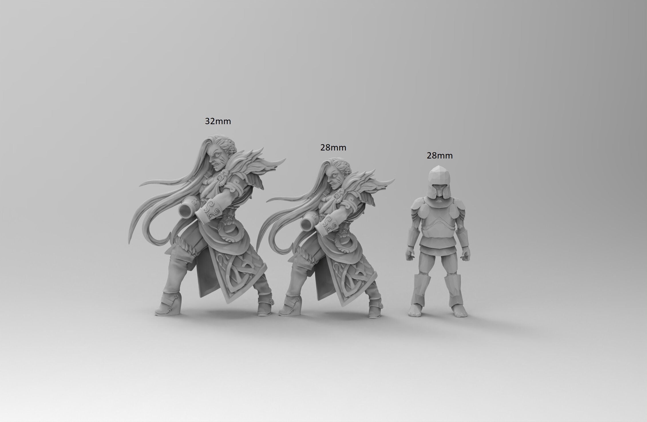 Female Fighter dnd Viking mini - Norse | Male | Heroine | Fighter | Barbarian | Fantasy, Human| Pathfinder | Wargaming, 28mm 32mm