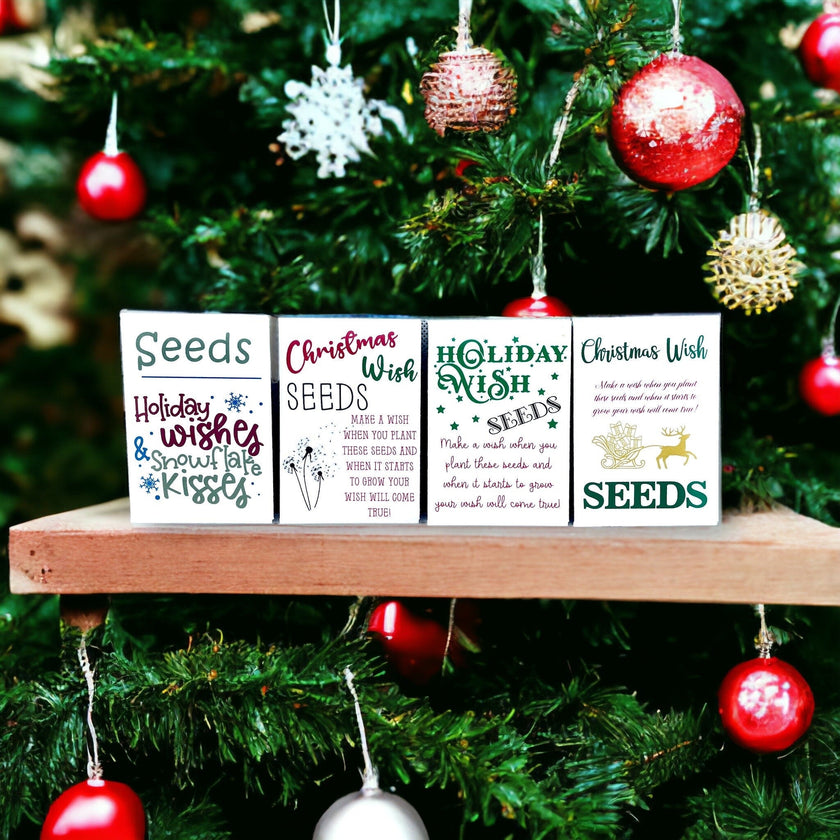 Seed Packages - Christmas - Wish Seeds - Ornament or Gift Tag - Includes 10 Packs of seeds