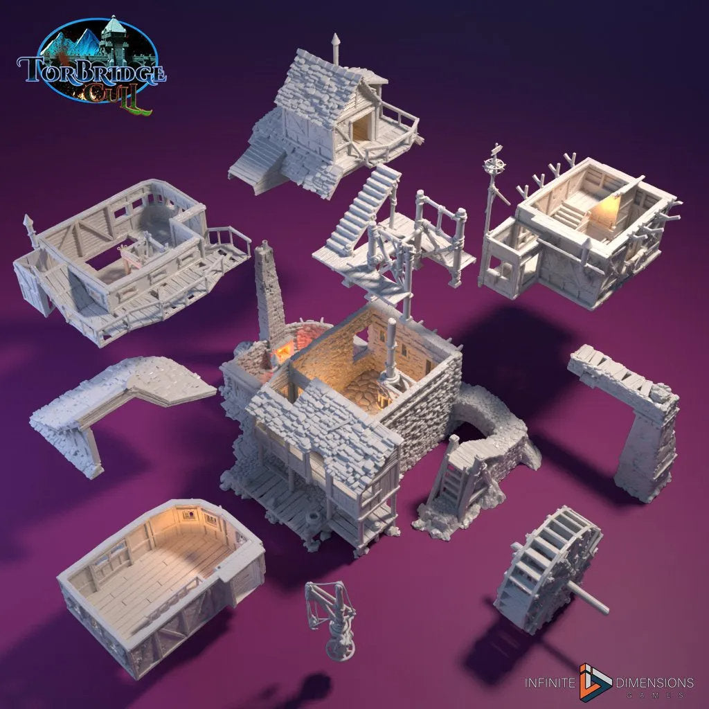 The Gruel Mill Model Building set - Dnd, Wargaming, Model Train | Village | Factory | Medieval | Fantasy | D&D | 28mm | 32mm | Pathfinder