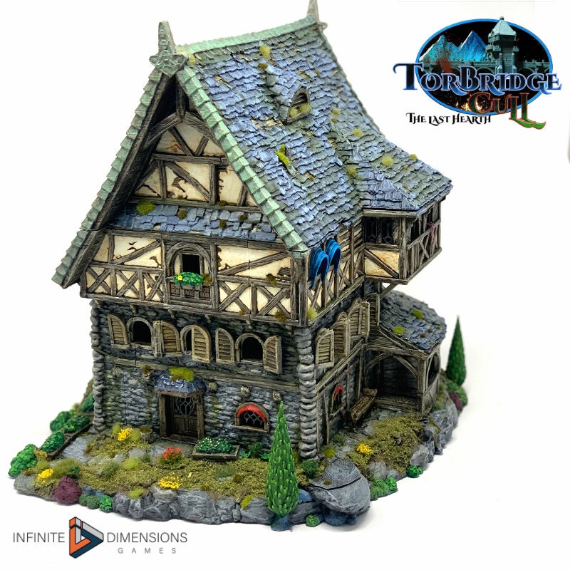 The Widow's Manor Model Building set - Dnd, Wargaming, Model Train | Village | House | Medieval | Fantasy | D&D | 28mm | 32mm | Pathfinder