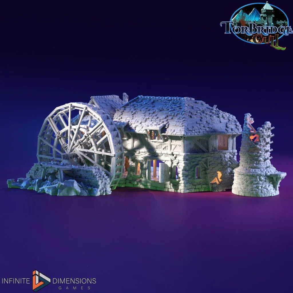 The Lumbermill Model Building set - Dnd, Wargaming, Model Train | Village | Town | Medieval | Fantasy | D&D | Terrain | Forest | Pathfinder