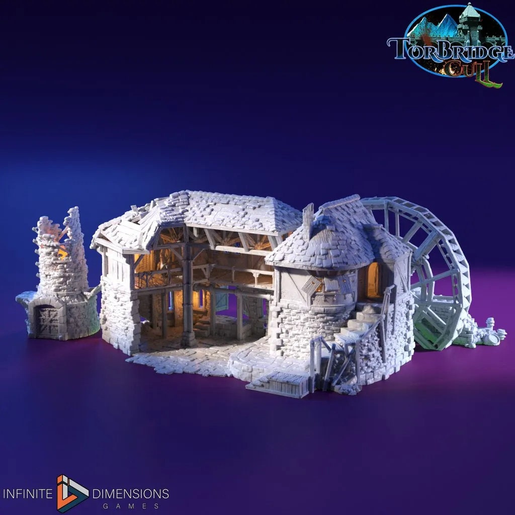 The Lumbermill Model Building set - Dnd, Wargaming, Model Train | Village | Town | Medieval | Fantasy | D&D | Terrain | Forest | Pathfinder