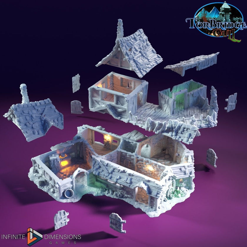 Slum Tenement B Miniature Building set - Dnd, Wargaming, Model Train | Village | Town | Medieval | Fantasy | D&D | Terrain | Torbridge Cull