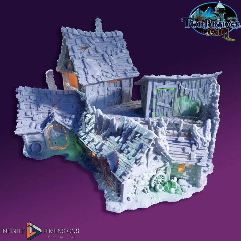 Slum Tenement B Miniature Building set - Dnd, Wargaming, Model Train | Village | Town | Medieval | Fantasy | D&D | Terrain | Torbridge Cull