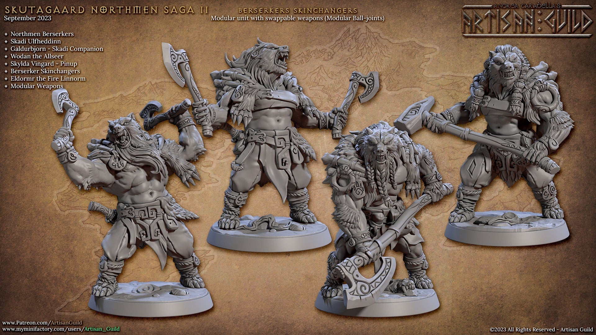 25 Viking Dnd Mini Set 2 - Artisan Guild | Male | Female | Norse | Fighter | Viking | Druid | Wizard | Pathfinder | Wargaming | 28mm 32mm