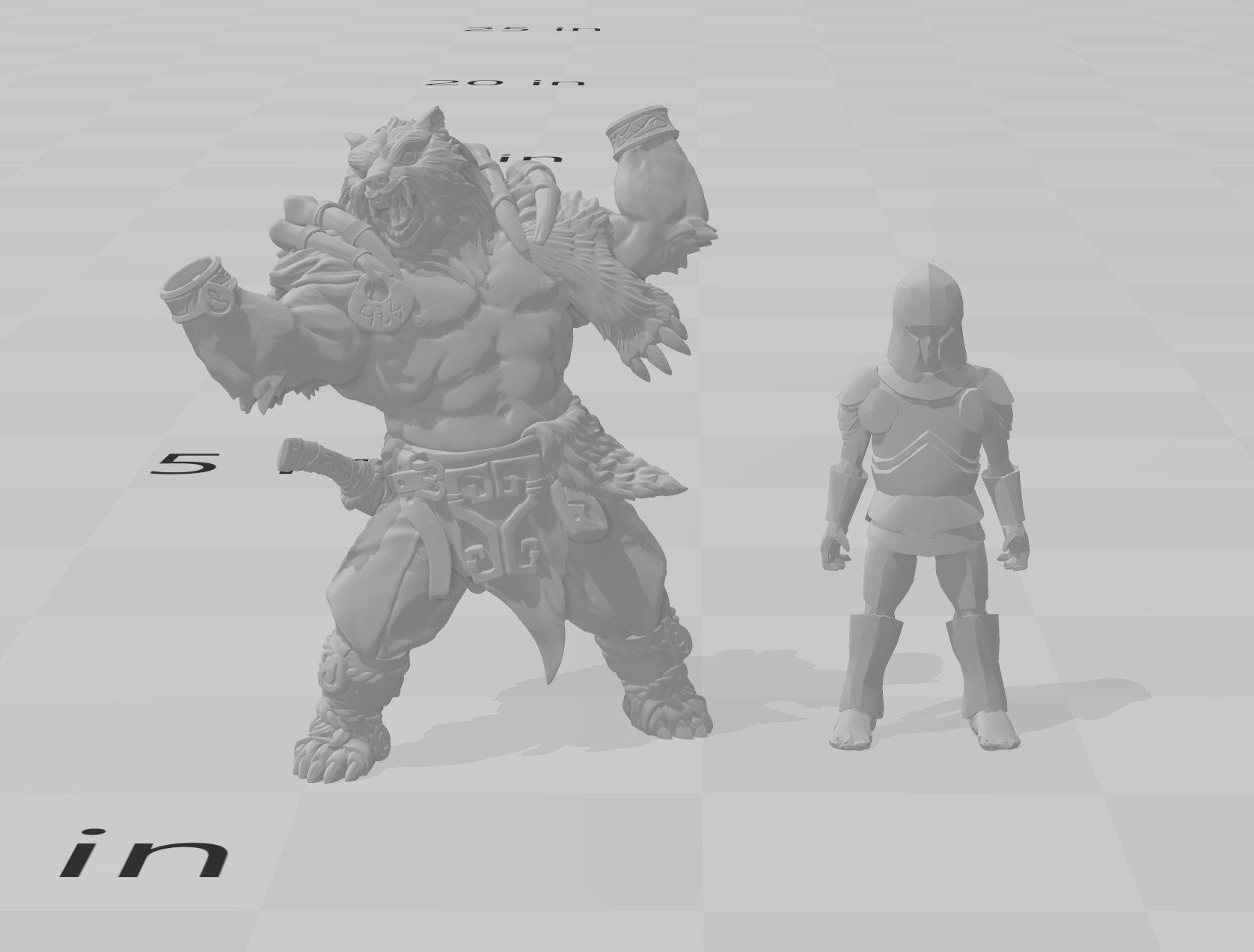 Berserker Werebear dnd Mini Set - Artisan Guild | Male | Fighter | Viking | Barbarian | Female | Pathfinder | Wargaming | Fighter, 28mm 32mm