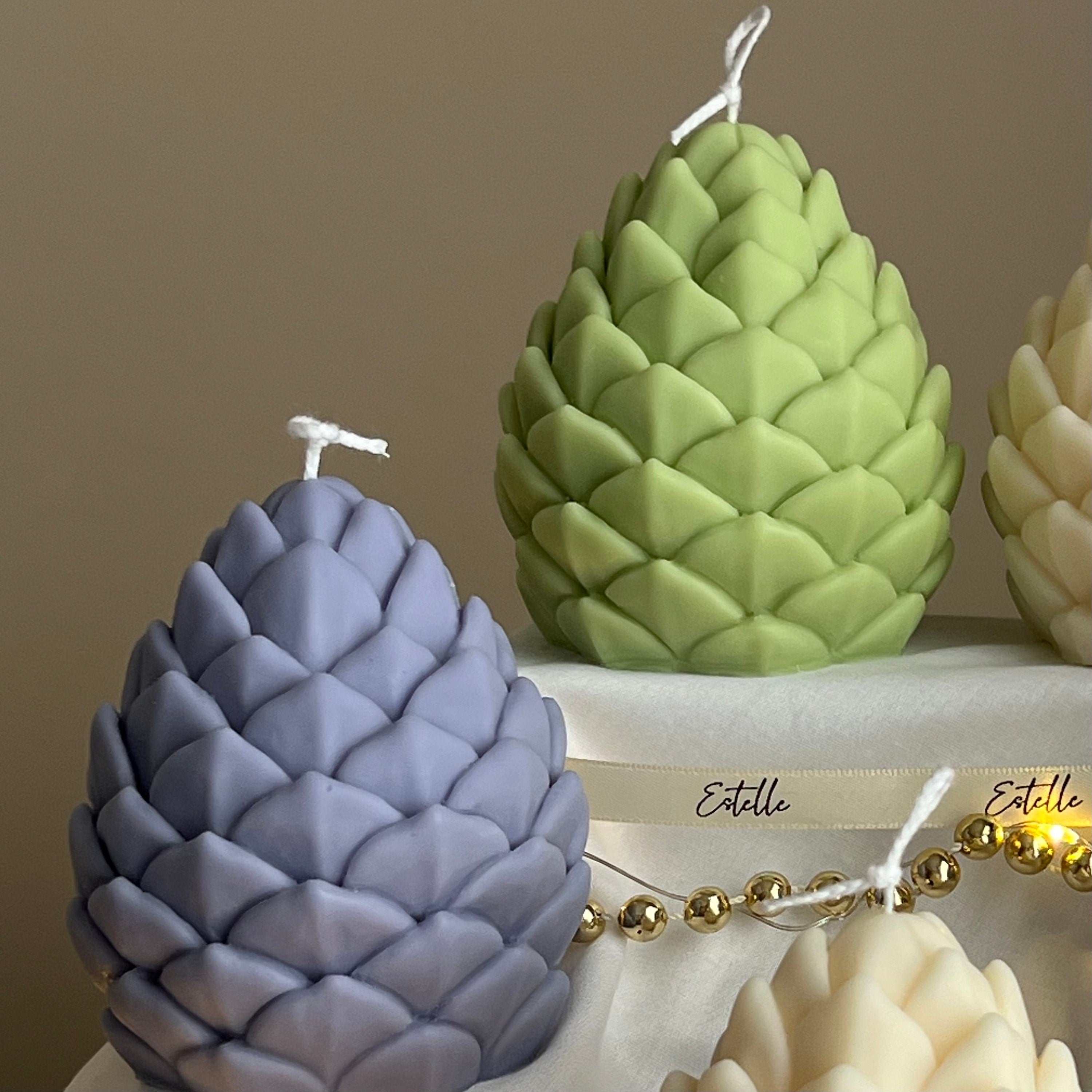 Handmade Pine Cone Soy Candle: Christmas Home Decor