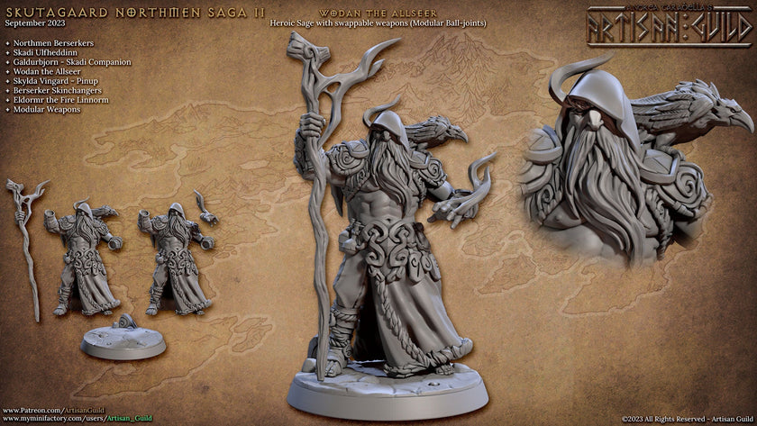 25 Viking Dnd Mini Set 2 - Artisan Guild | Male | Female | Norse | Fighter | Viking | Druid | Wizard | Pathfinder | Wargaming | 28mm 32mm