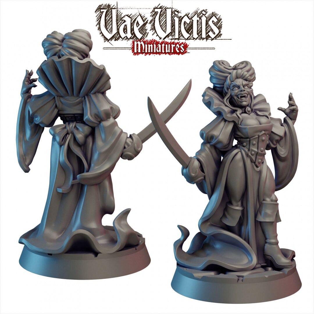 Vampire Countess 28/32mm mini - Vae Victis | DnD | Undead | Lich | Necromancer | Pathfinder | TTRPG | Female | Noble | Bat | Shapechanger