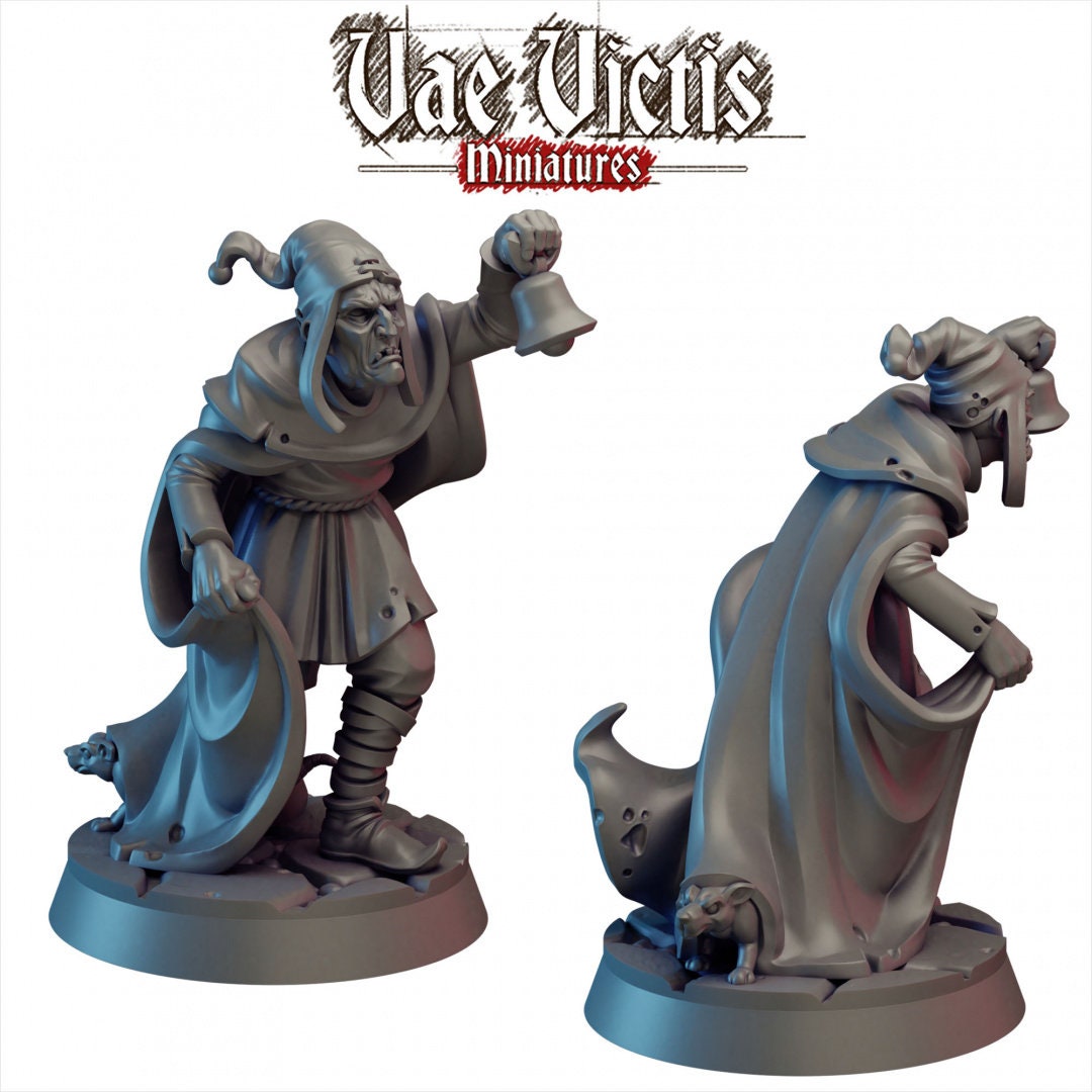 Town Crier 28/32mm mini - Vae Victis | DnD | Commoner | Villager| Townsfolk | Pathfinder | TTRPG | Male | NPC | Rat | Cryer | Diorama