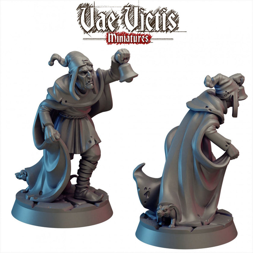 Town Crier 28/32mm mini - Vae Victis | DnD | Commoner | Villager| Townsfolk | Pathfinder | TTRPG | Male | NPC | Rat | Cryer | Diorama
