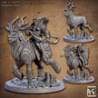Elven Riders 28/32mm mini set - Artisan Guild | Alfar | Drow | Male | Female | Fighter | Ranger| Pathfinder | Wargaming | Elk | Cavalry Elf