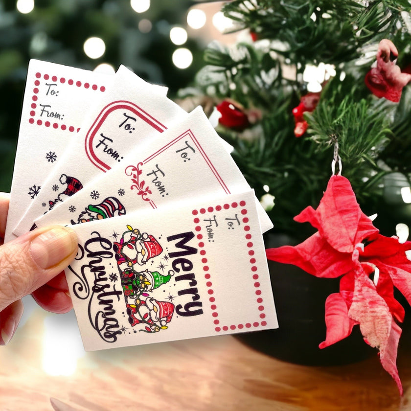 Seed Packages - Christmas - Gnome Designs - Ornament or Gift Tag - Includes 10 Packs of seeds
