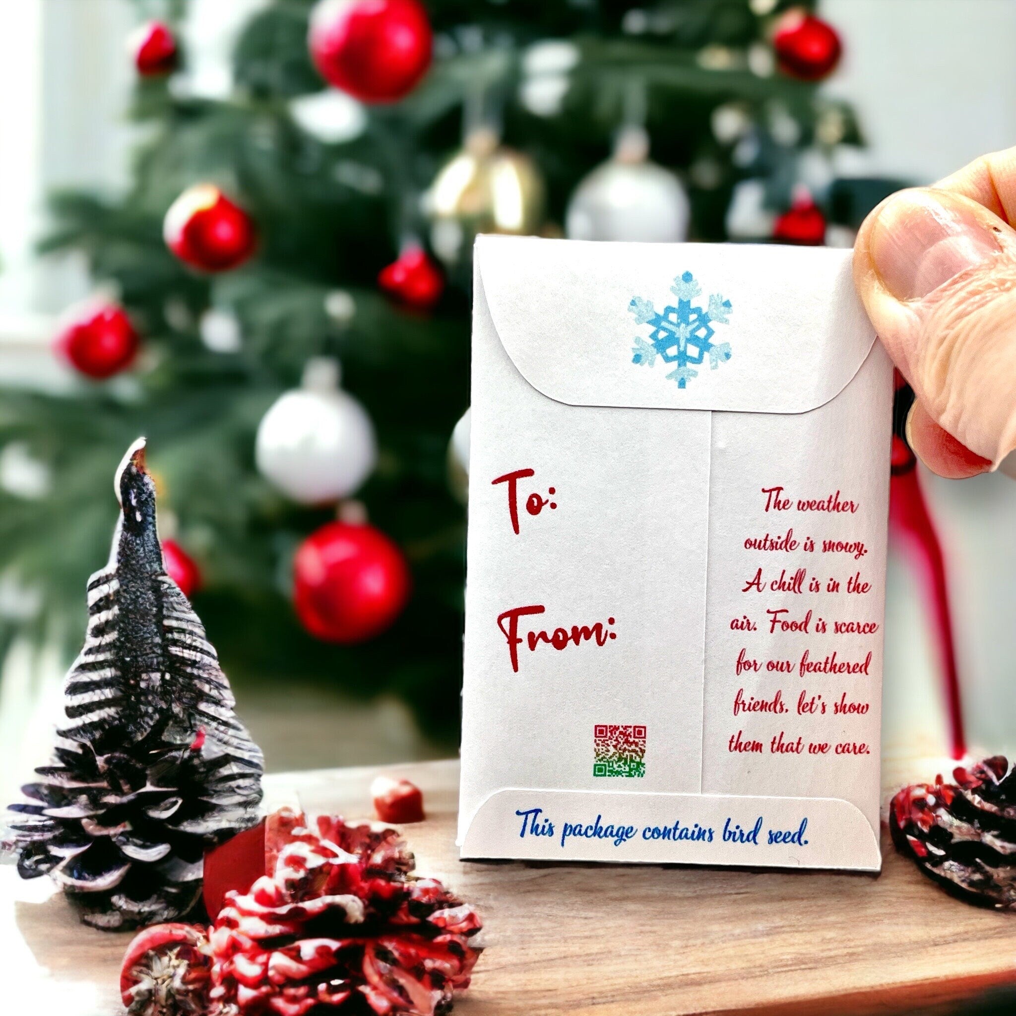 Seed Packages - Christmas - Bird Seed Gnome Designs - Ornament or Gift Tag - Includes 10 Packs of bird seed