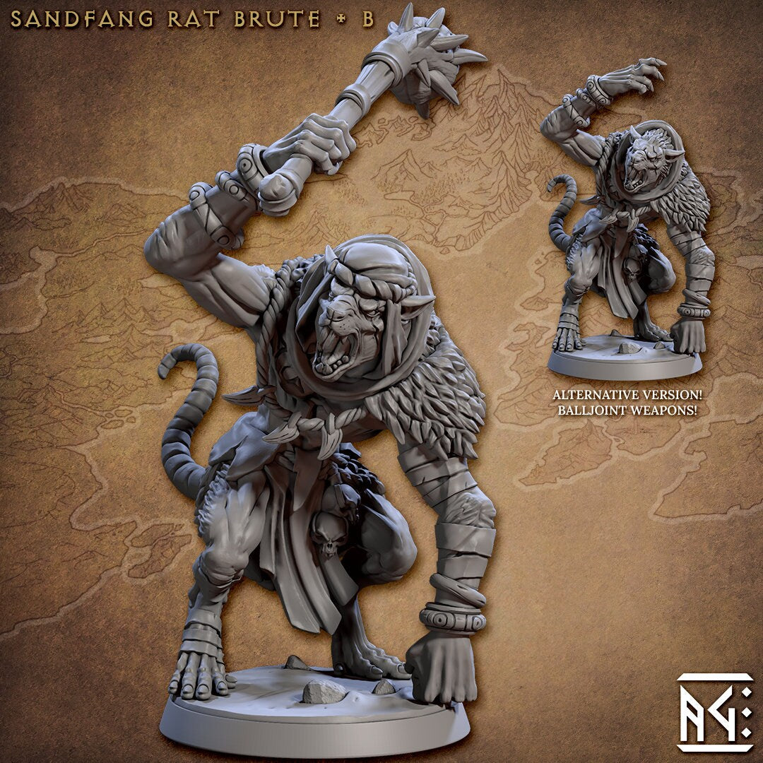 Sandfang Brutes 28/32mm mini set - Artisan Guild | Animal | Rat | Ogre | Monster | Ratfolk | Large | Pathfinder | Wargaming | Huge | Set