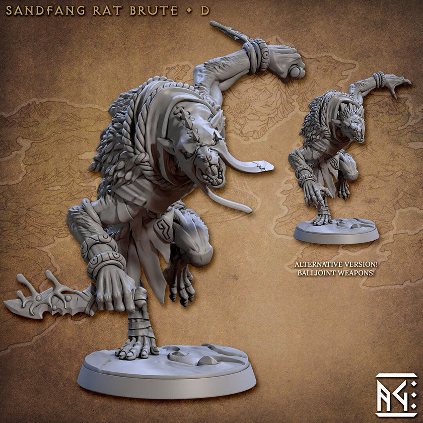 Sandfang Brutes 28/32mm mini set - Artisan Guild | Animal | Rat | Ogre | Monster | Ratfolk | Large | Pathfinder | Wargaming | Huge | Set