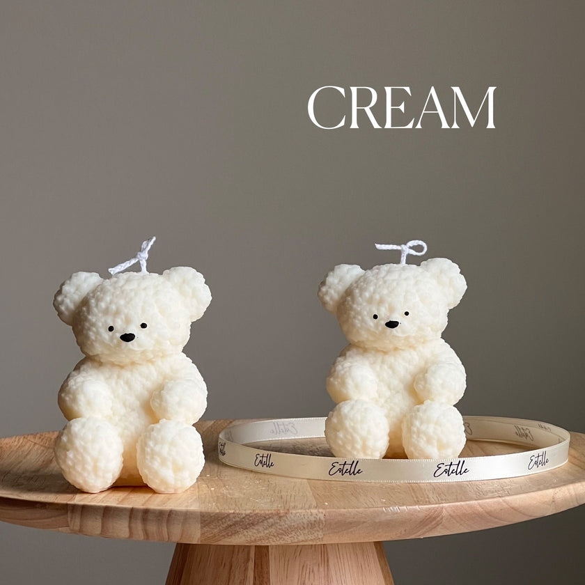 Fluffy Bear Soy Wax Candle | Handmade Home Decor