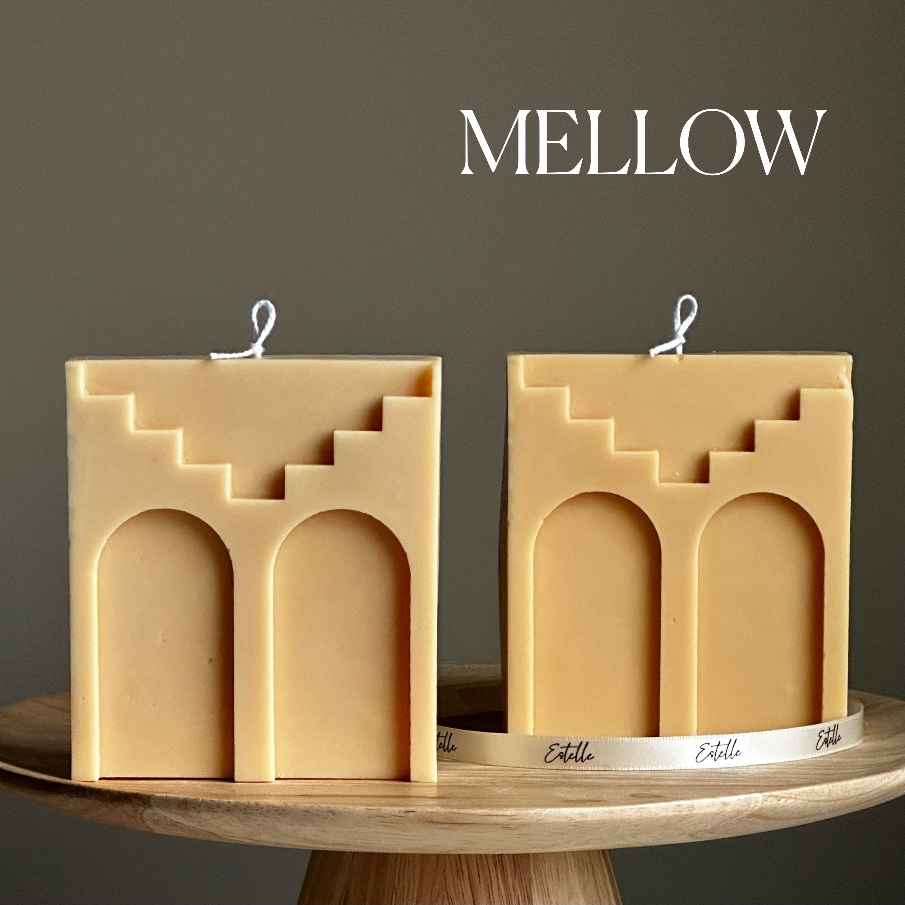 Two Arch Soy Wax Candle: Handmade Decorative Unscented Candle