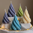 Swirl Ribbed Christmas Tree Candle | Handmade Soy Wax Decor