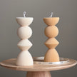 Geometric Ribbed Pillar Candle | Soy Wax, Home Decor
