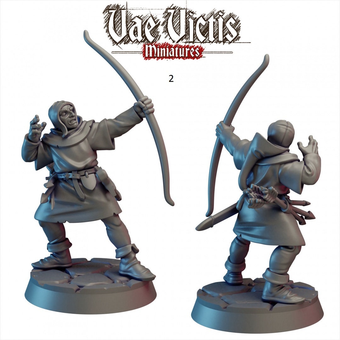 Bowmen of the Kingdom 28/32mm mini set - Vae Victis | DnD | Archer | Villager | Ranger | Human | Pathfinder | TTRPG | Wargaming | Frostgrave