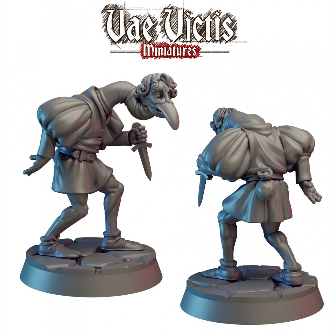 Cursed Bird Man Villager 28/32mm mini - Vae Victis | DnD | Townsfolk | Theif | Human | Pathfinder | TTRPG | Grim | Frostgrave | Monster