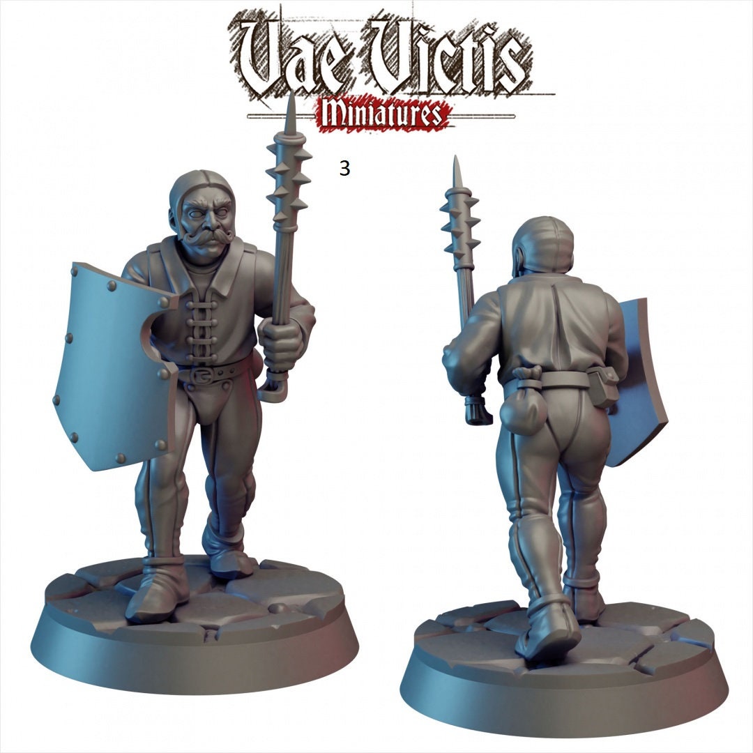 Human Mercenaries 28/32mm mini set - Vae Victis | DnD | Fighter | Villager | Soldier | Guards | Pathfinder | TTRPG | Wargaming | Frostgrave