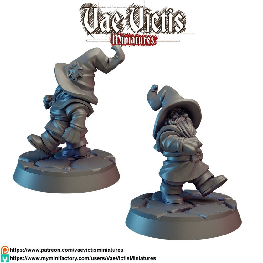 Gnome dnd mini - Vae Victis | DnD | Commoner | Villager| Townsfolk | Pathfinder | TTRPG | Male | Wizard | 28mm 32mm | Cute | Fantasy
