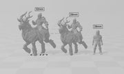 Elven Riders 28/32mm mini set - Artisan Guild | Alfar | Drow | Male | Female | Fighter | Ranger| Pathfinder | Wargaming | Elk | Cavalry Elf