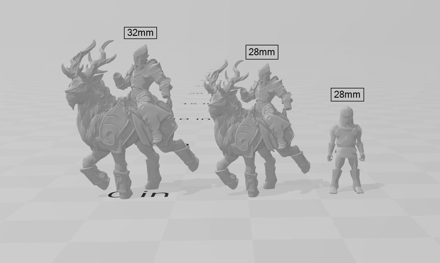 Elven Riders 28/32mm mini set - Artisan Guild | Alfar | Drow | Male | Female | Fighter | Ranger| Pathfinder | Wargaming | Elk | Cavalry Elf