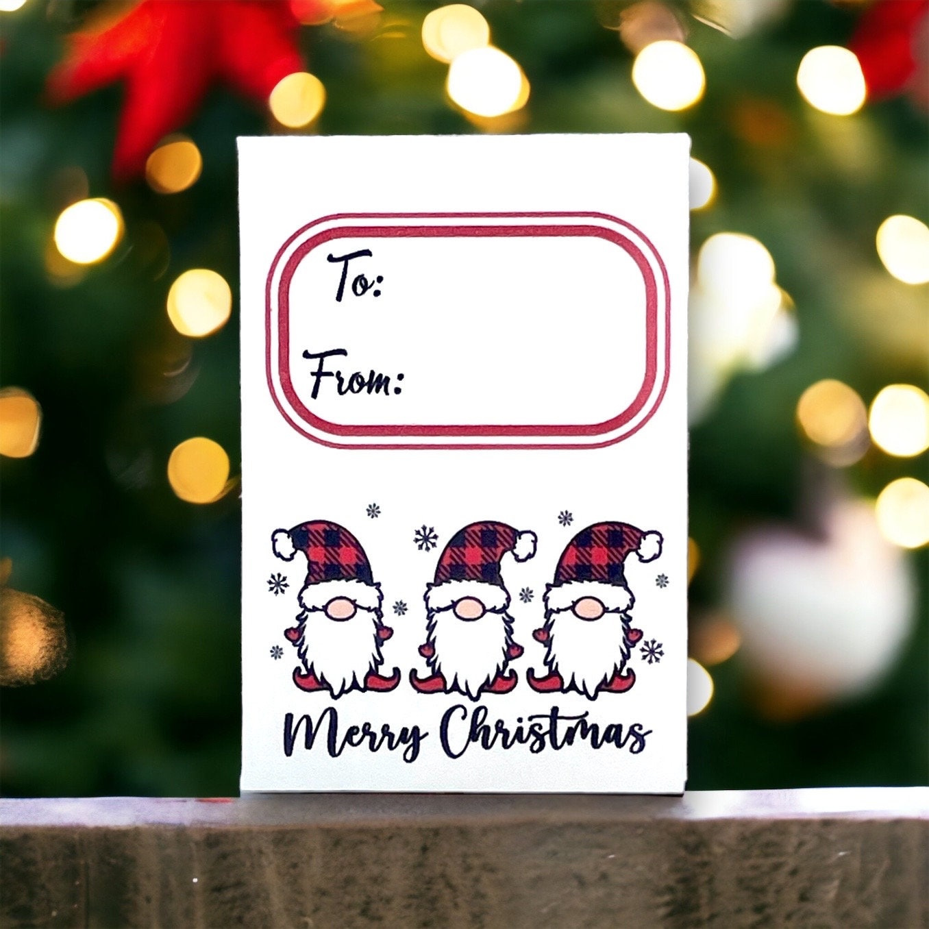 Seed Packages - Christmas - Gnome Designs - Ornament or Gift Tag - Includes 10 Packs of seeds