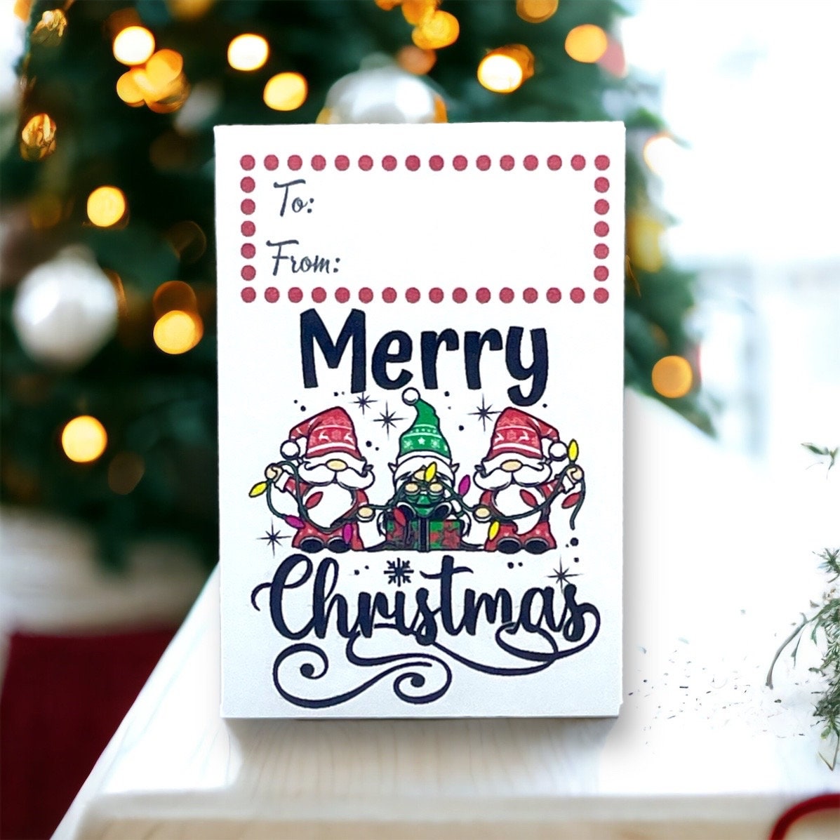 Seed Packages - Christmas - Gnome Designs - Ornament or Gift Tag - Includes 10 Packs of seeds