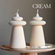 Large Ribbed Soy Pillar Candle | Sculptural Home Decor