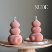Ribbed Wavy Pillar Candle: Sculptural Soy Candle, Custom Color & Scent