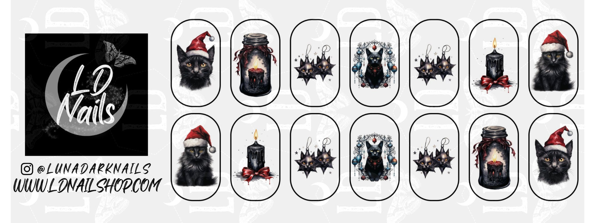 Black Cat Christmas Decals